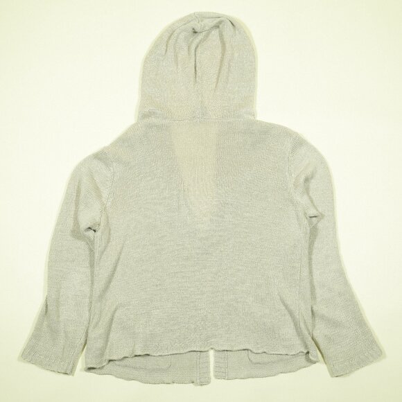 Eileen Fisher Hemp Cardigan Hoodie Womens S Beige Knit One Button - Picture 3 of 5